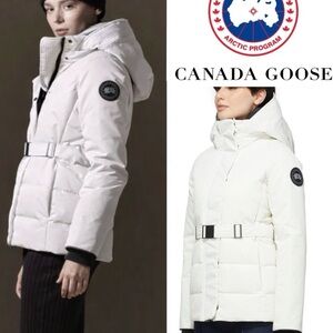 $1300+ Canada Goose
White Black Label Performance Satin McKenna Jacket